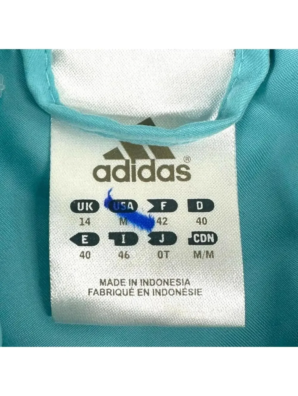 Adidas Vintage Blue Hoodie Jacket with Brown Stripes Streetwear Skater